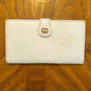 Vintage Gucci Monogram Tri-Fold Leather Wallet